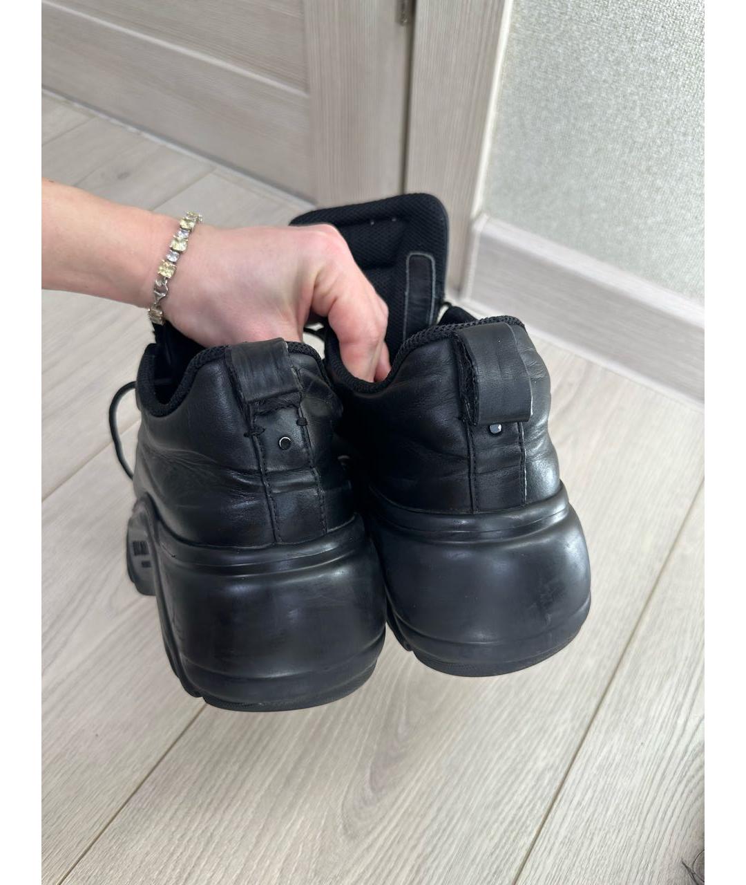 VALENTINO Черные кожаные кроссовки, фото 4