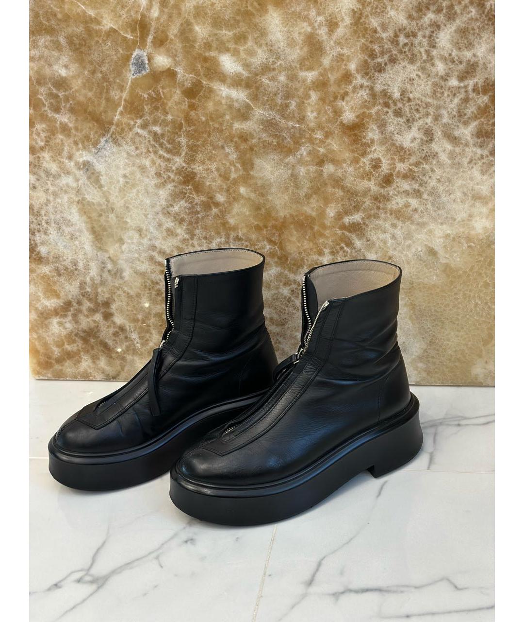 THE ROW Черные кожаные ботильоны, фото 9