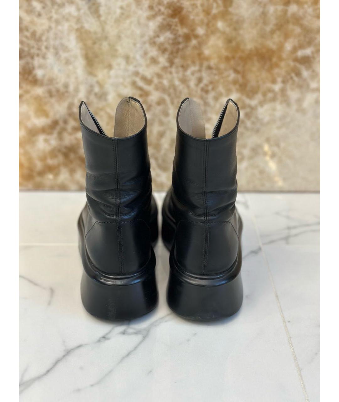 THE ROW Черные кожаные ботильоны, фото 4