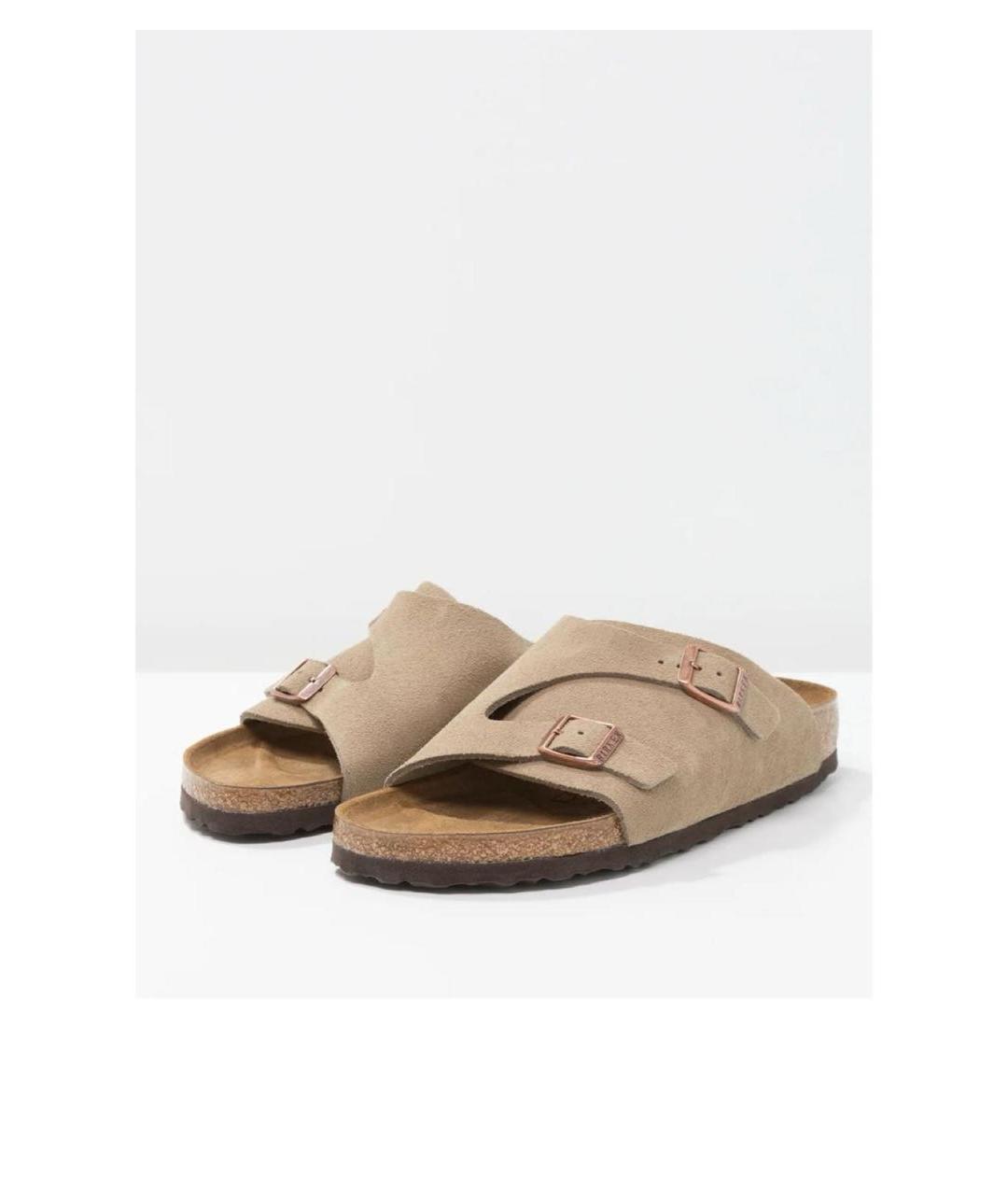 BIRKENSTOCK Бежевые замшевые сандалии, фото 2