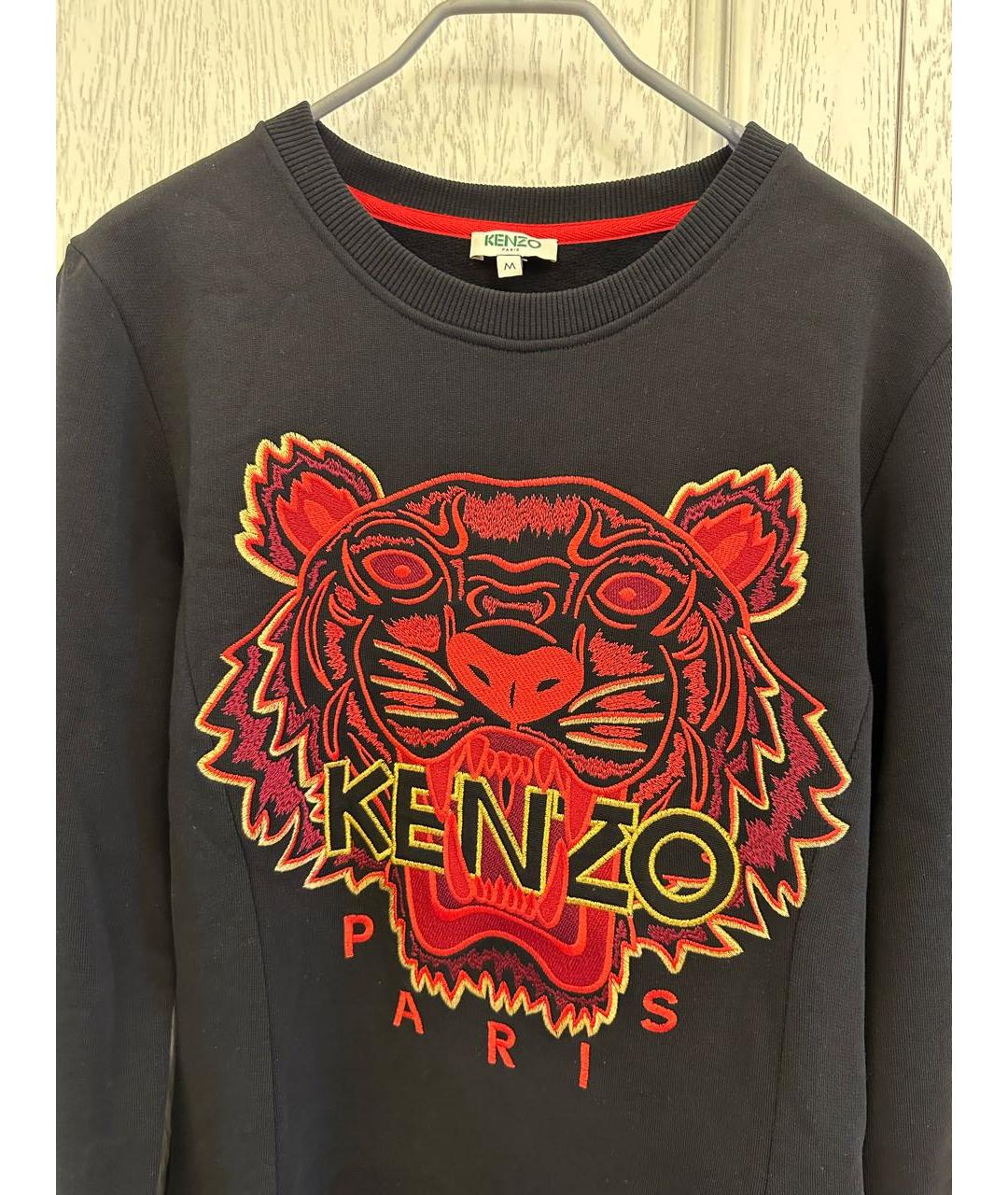 KENZO Черное хлопковое повседневное платье, фото 3