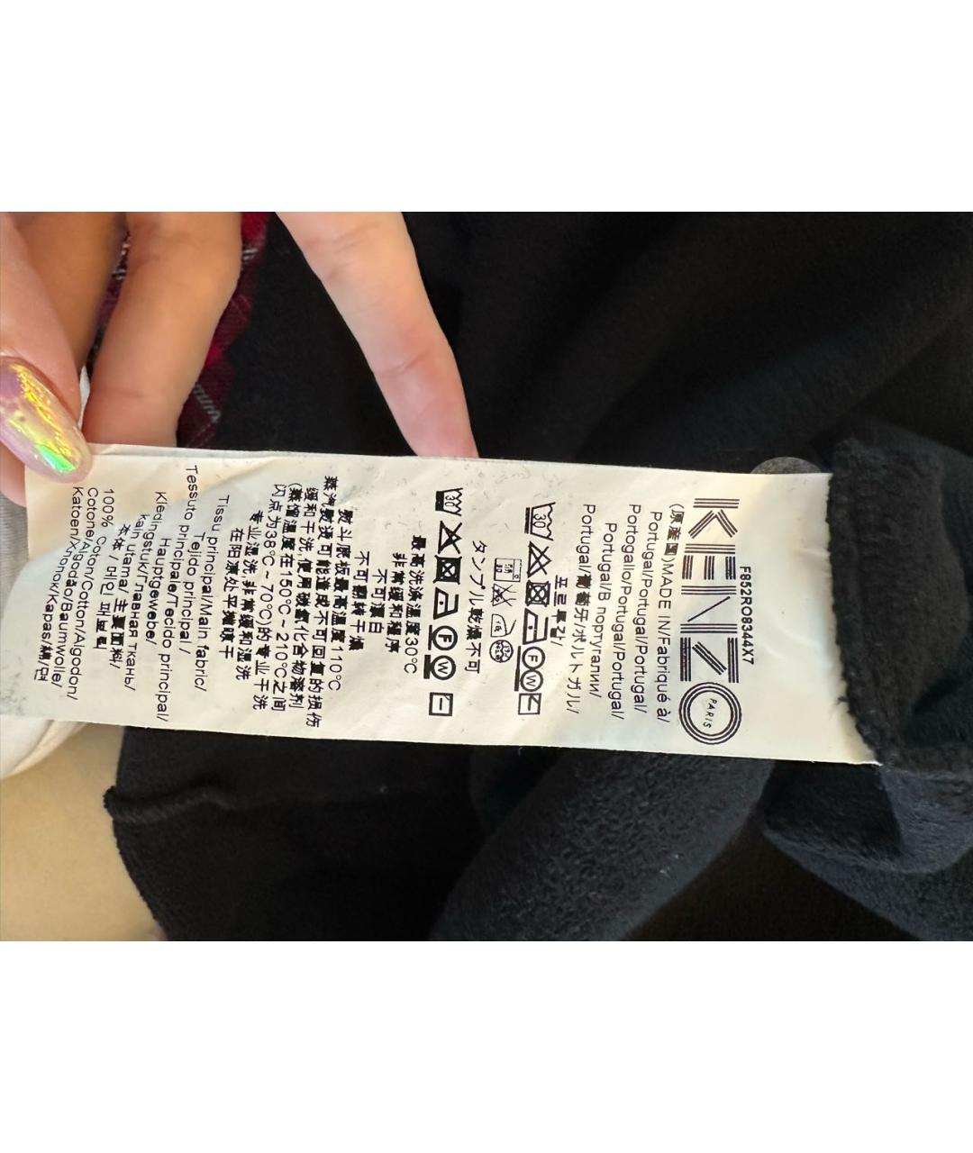 KENZO Черное хлопковое повседневное платье, фото 5