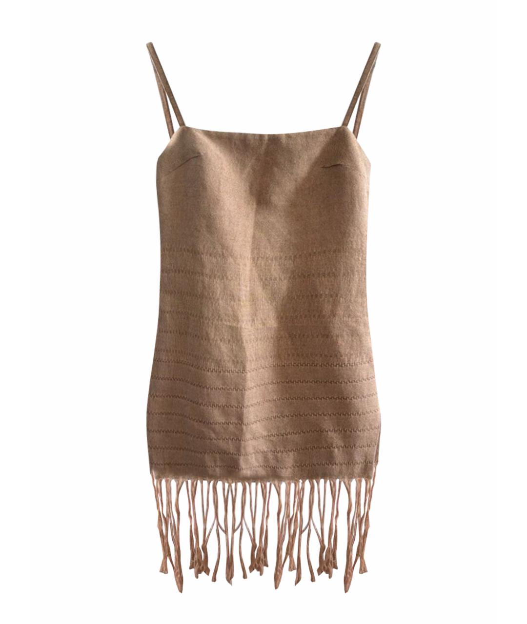 GIUSEPPE DI MORABITO Бежевый льняной сарафан, фото 1