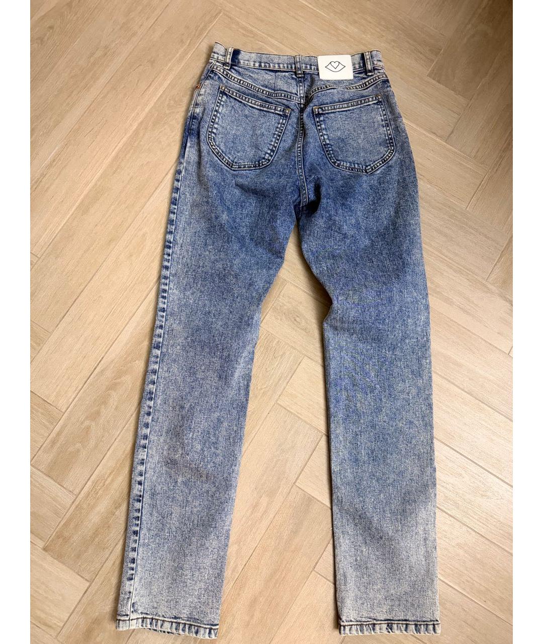 SEE BY CHLOE Голубые хлопко-эластановые прямые джинсы, фото 2