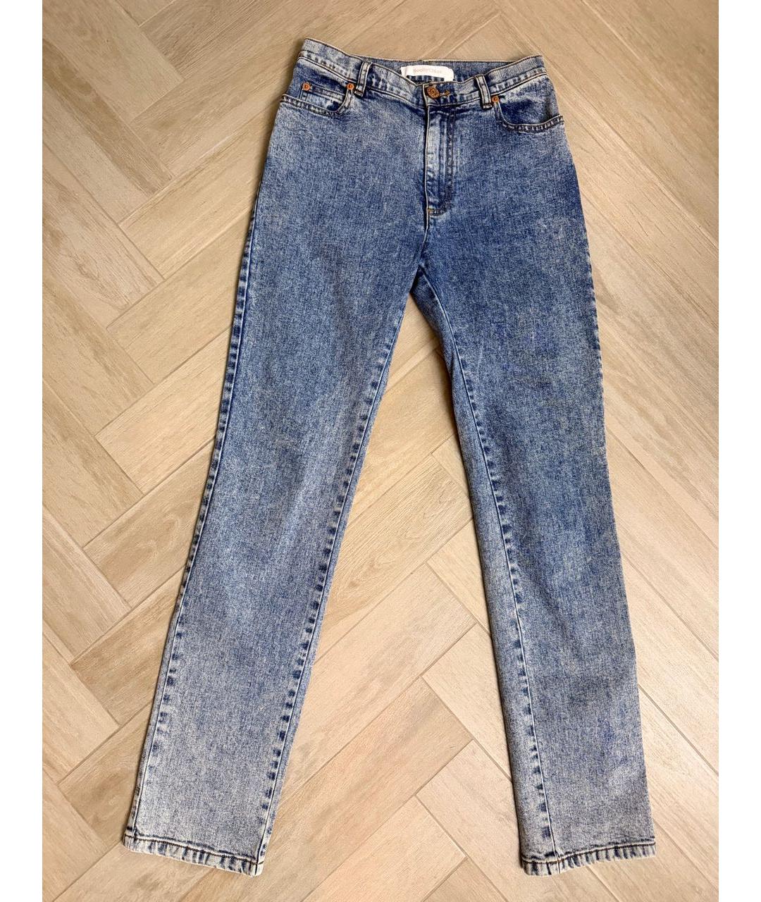 SEE BY CHLOE Голубые хлопко-эластановые прямые джинсы, фото 5