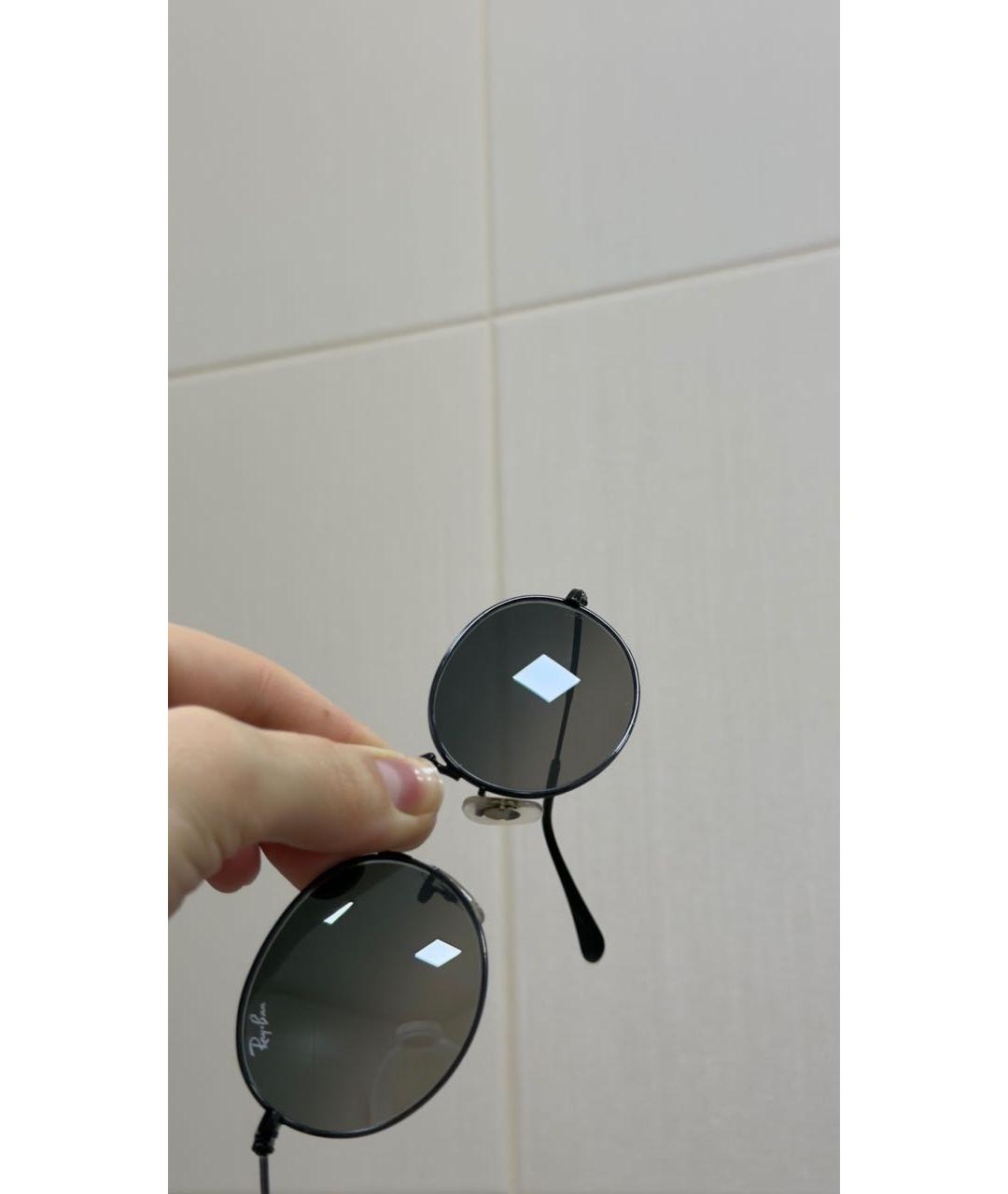 RAY BAN Черные металлические солнцезащитные очки, фото 4