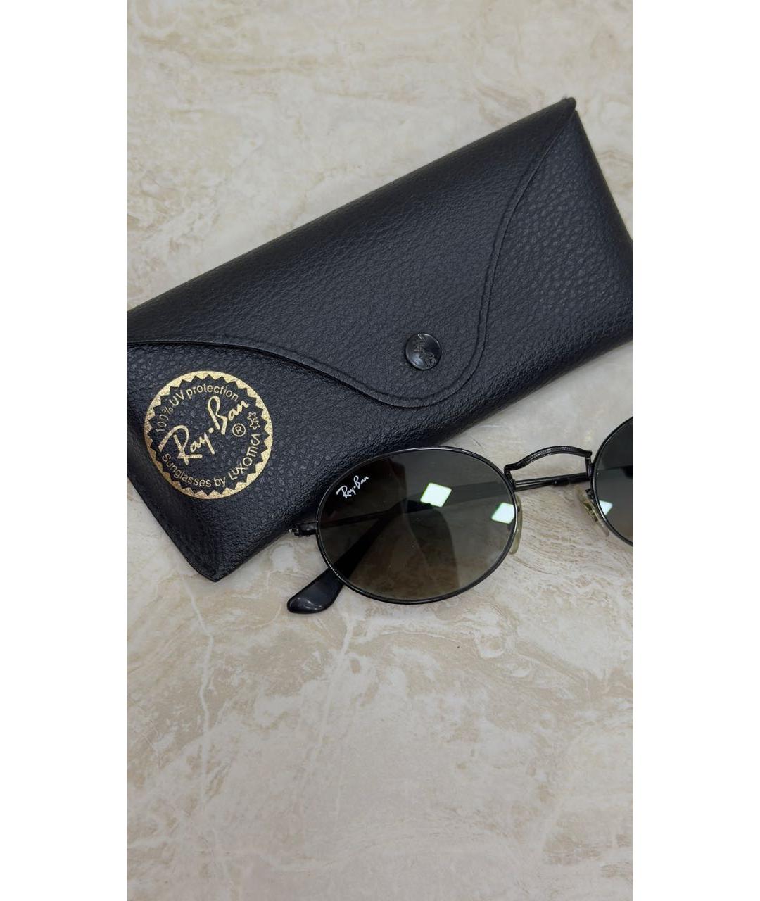 RAY BAN Черные металлические солнцезащитные очки, фото 6