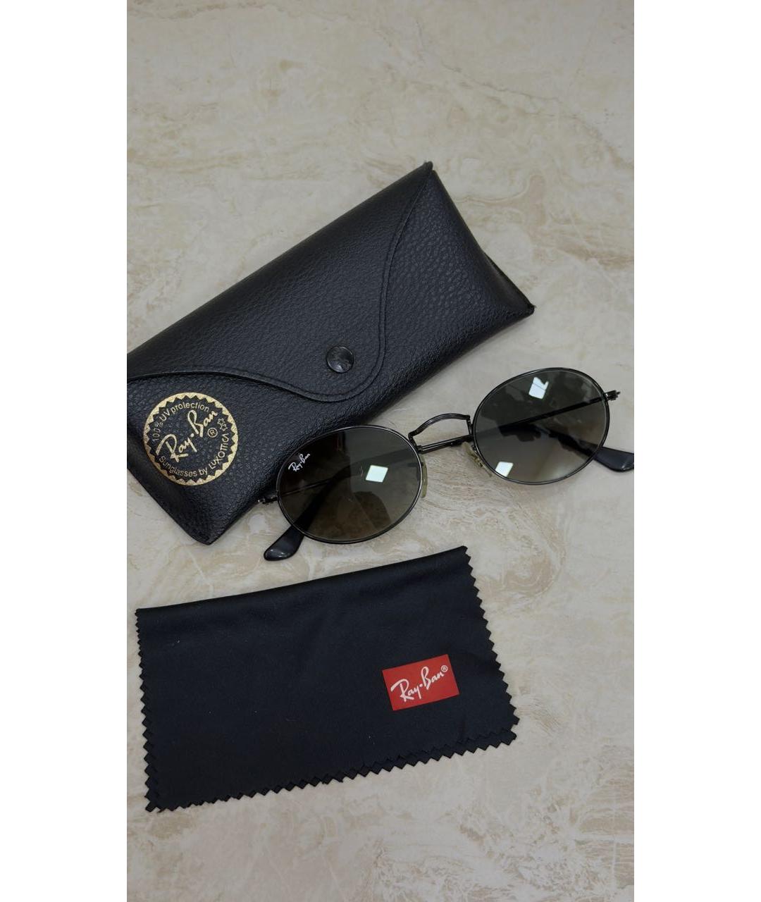 RAY BAN Черные металлические солнцезащитные очки, фото 2