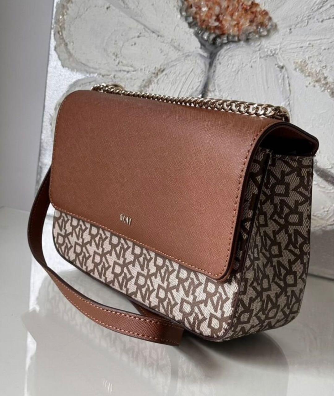 DKNY Коричневая сумка через плечо из искусственной кожи, фото 2