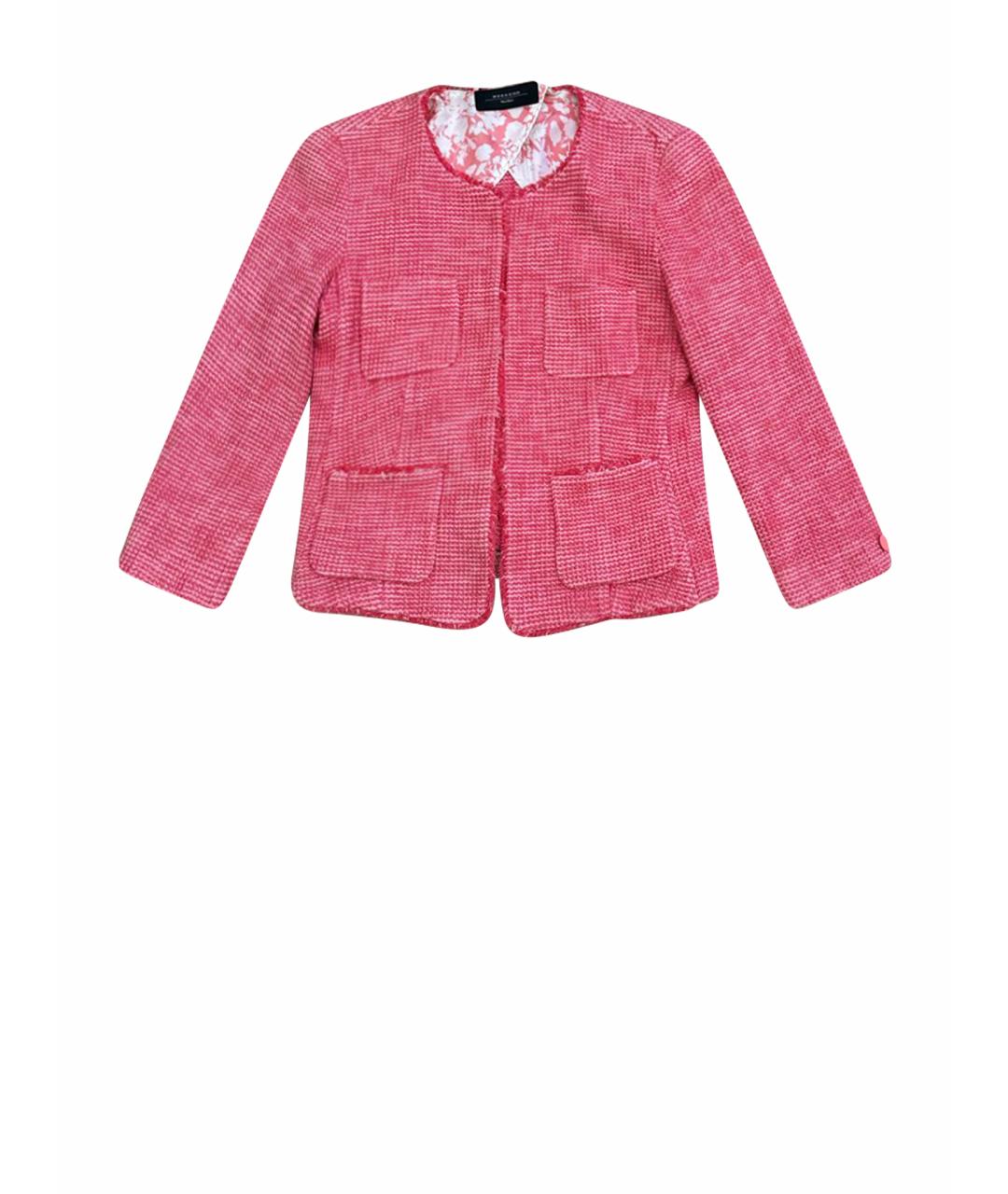 MAX MARA Розовый хлопковый жакет/пиджак, фото 1
