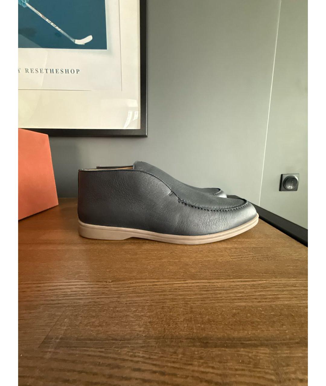 LORO PIANA Черные кожаные лоферы, фото 5