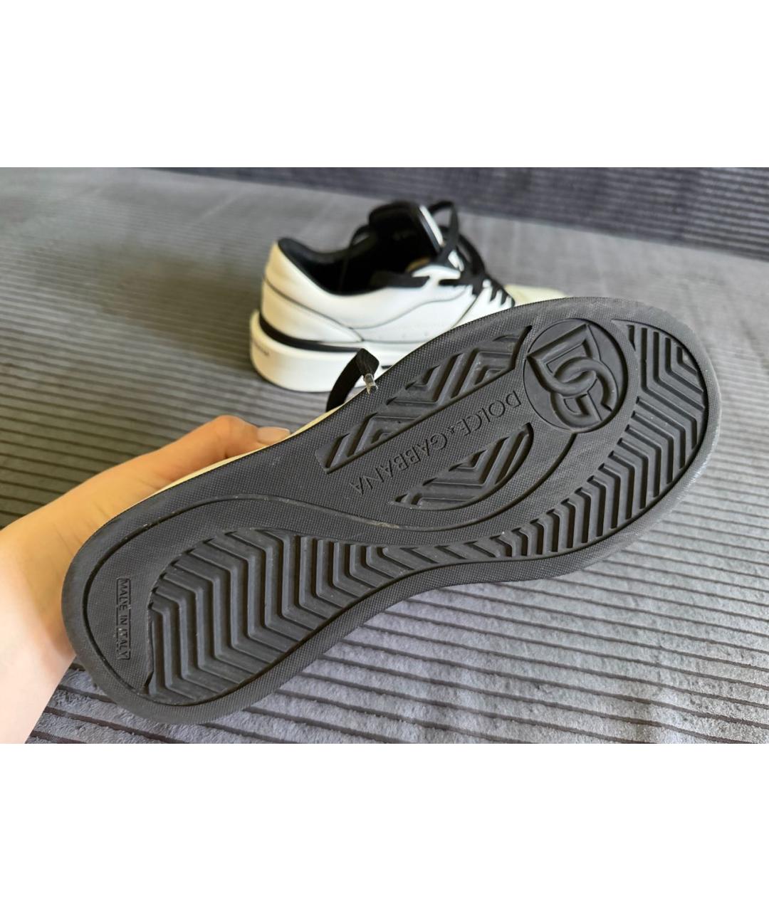 DOLCE&GABBANA Белые кожаные кеды, фото 5