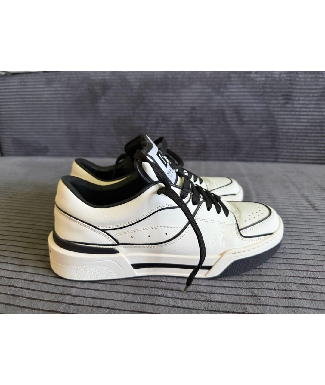 DOLCE&GABBANA Белые кожаные кеды, фото 7