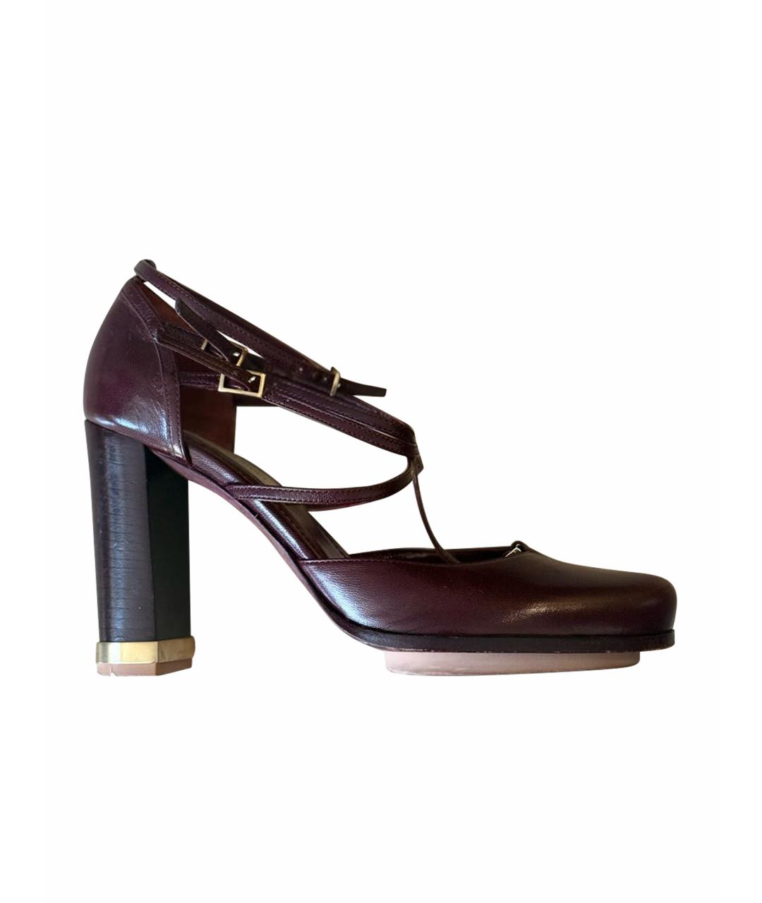 NINA RICCI Бордовые кожаные туфли, фото 1