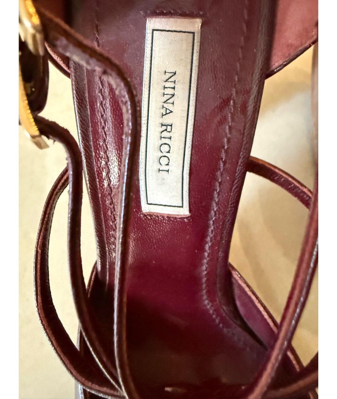 NINA RICCI Бордовые кожаные туфли, фото 4