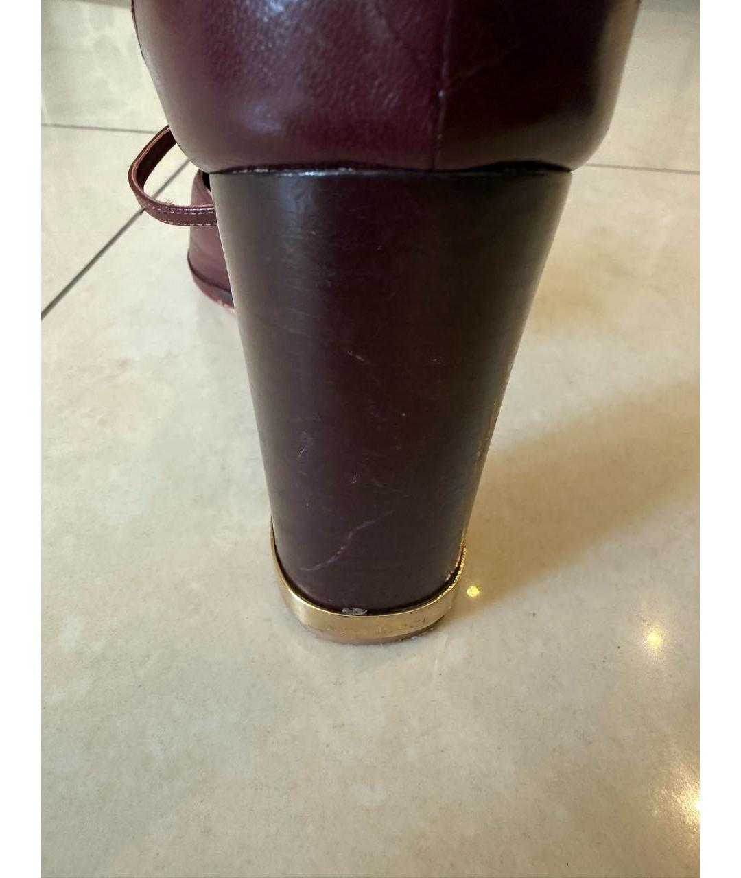 NINA RICCI Бордовые кожаные туфли, фото 8