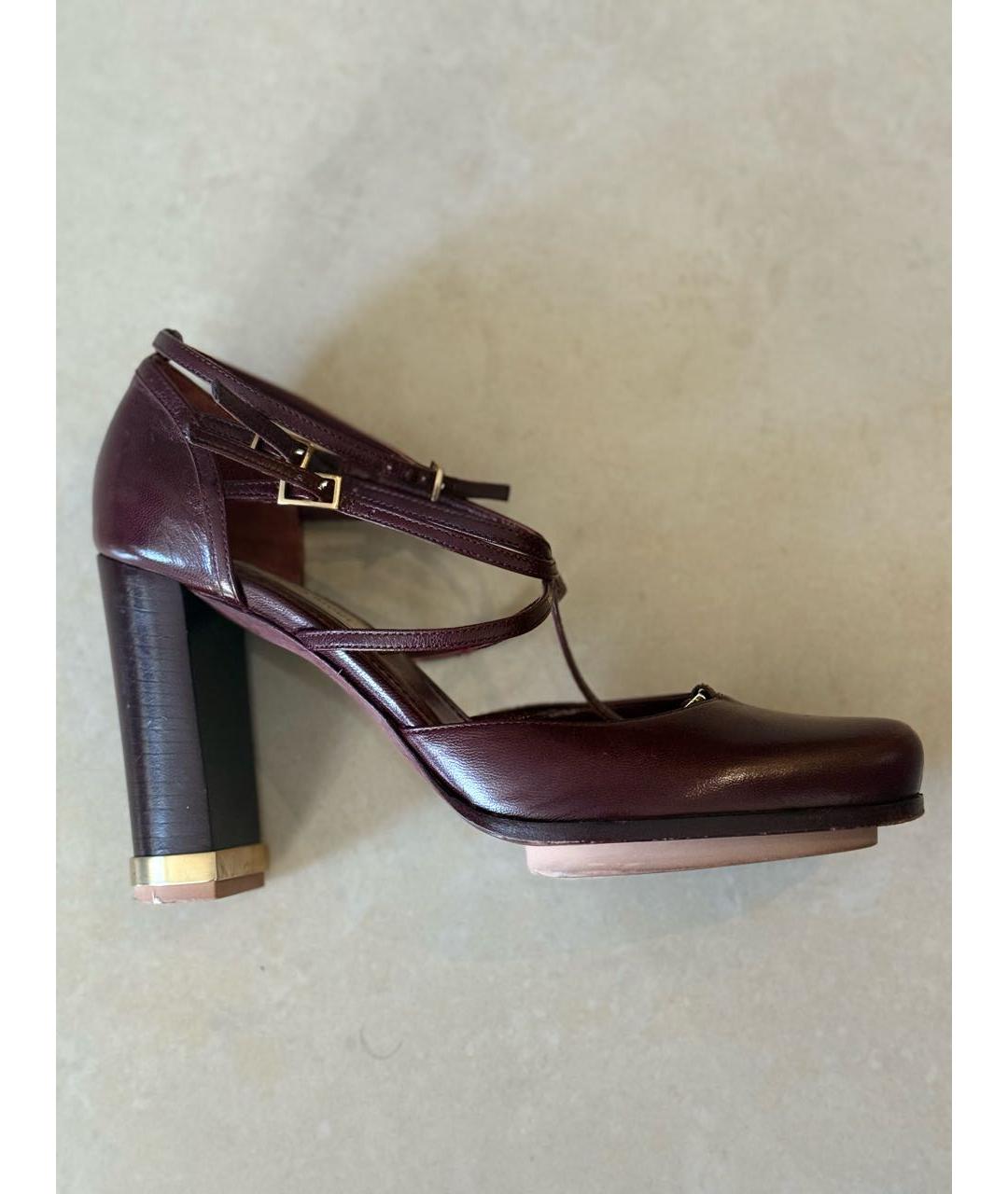 NINA RICCI Бордовые кожаные туфли, фото 9