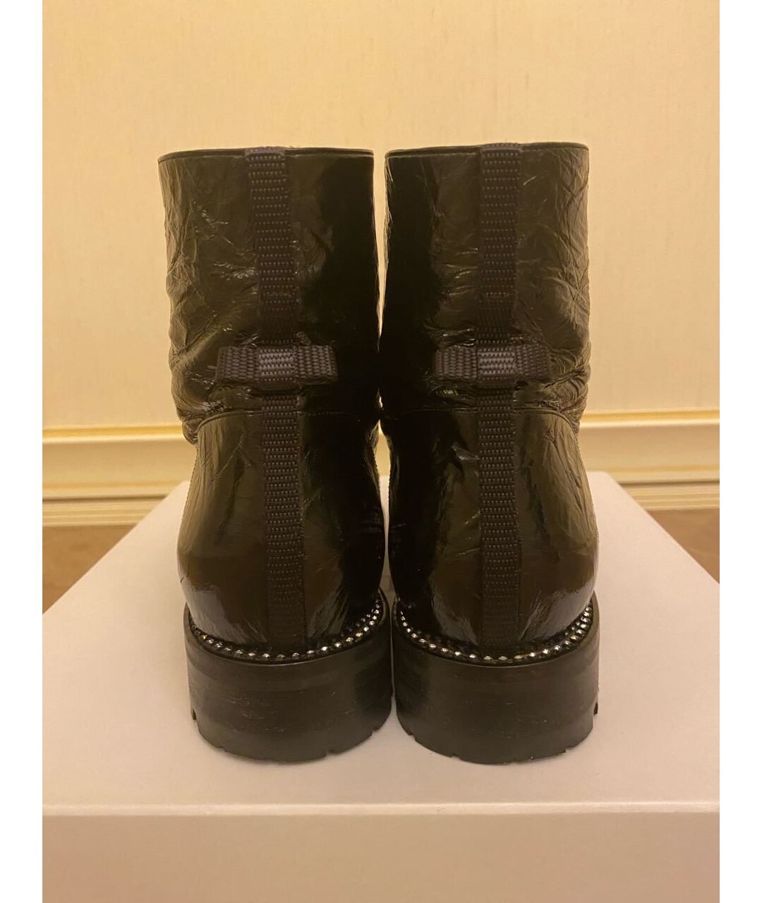 CHRISTIAN DIOR Черные кожаные ботинки, фото 4