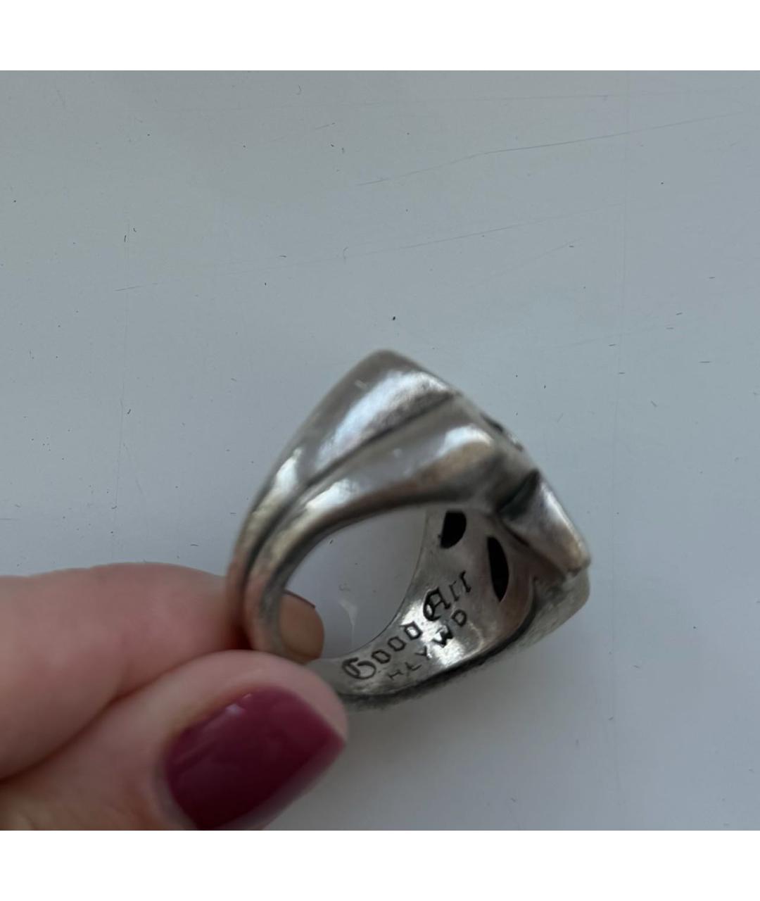 CHROME HEARTS Серое серебряное кольцо, фото 5