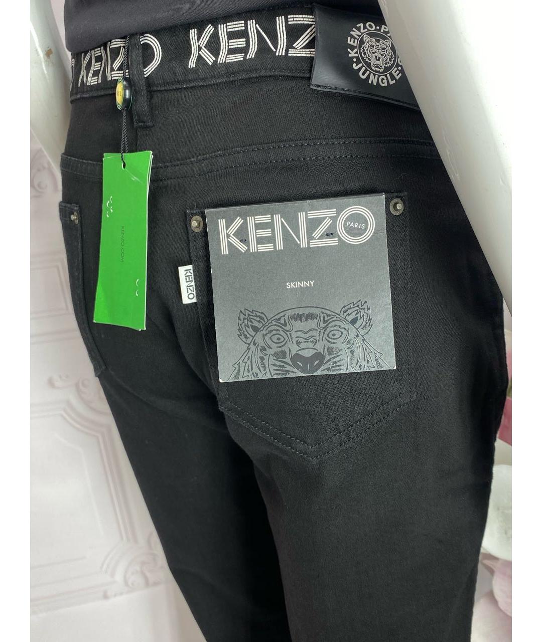 KENZO Черные хлопко-эластановые джинсы слим, фото 5