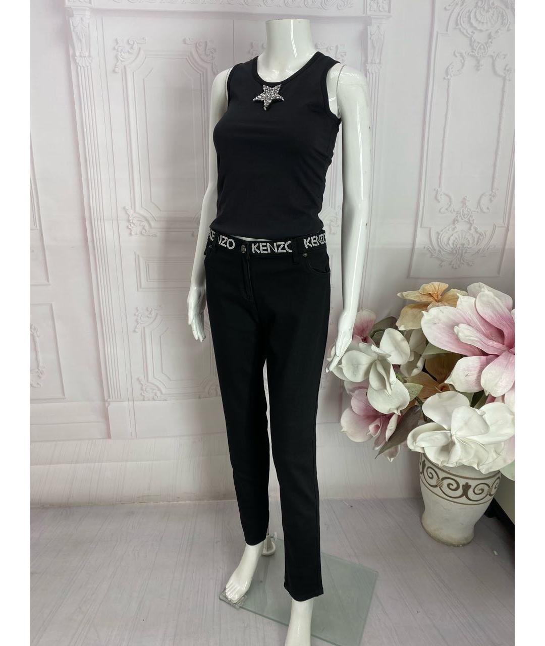 KENZO Черные хлопко-эластановые джинсы слим, фото 6