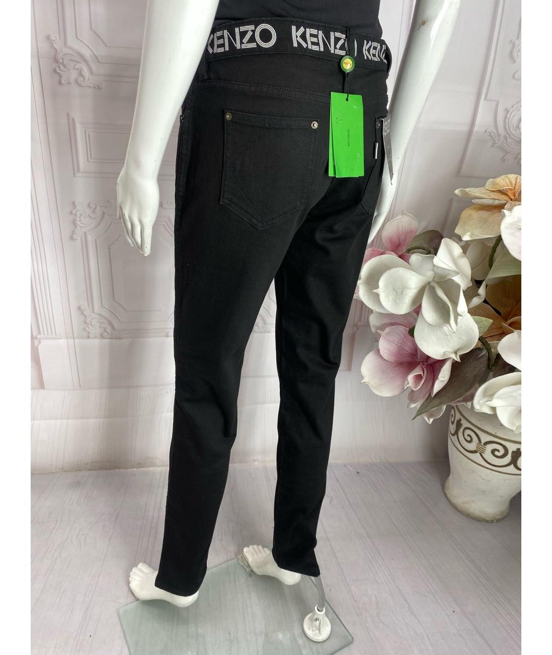 KENZO Черные хлопко-эластановые джинсы слим, фото 8