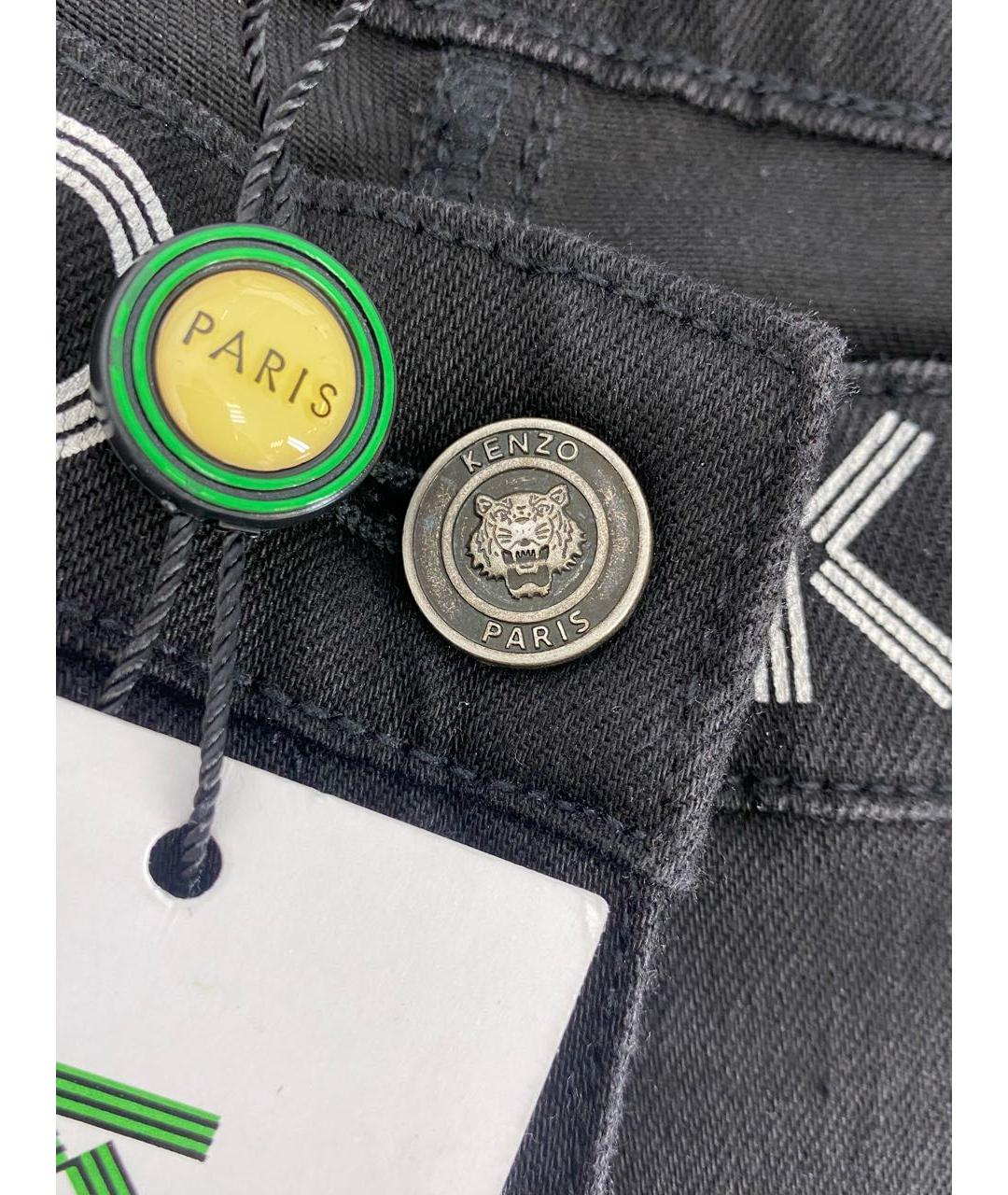 KENZO Черные хлопко-эластановые джинсы слим, фото 4