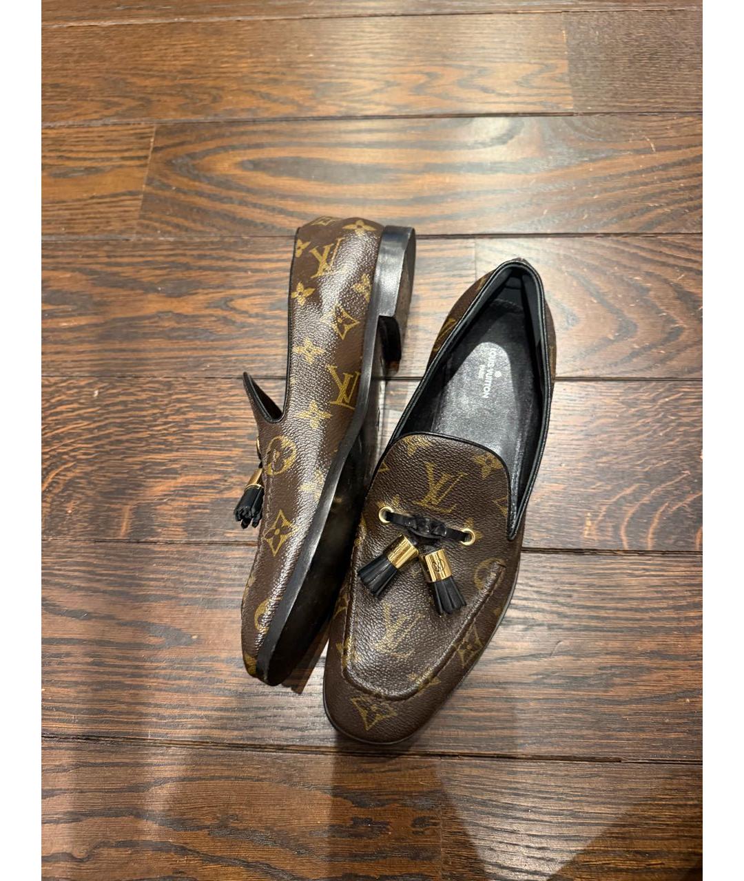 LOUIS VUITTON Коричневые кожаные лоферы, фото 3