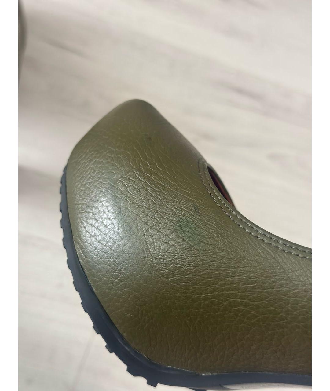 JUST CAVALLI Зеленые кожаные туфли, фото 7