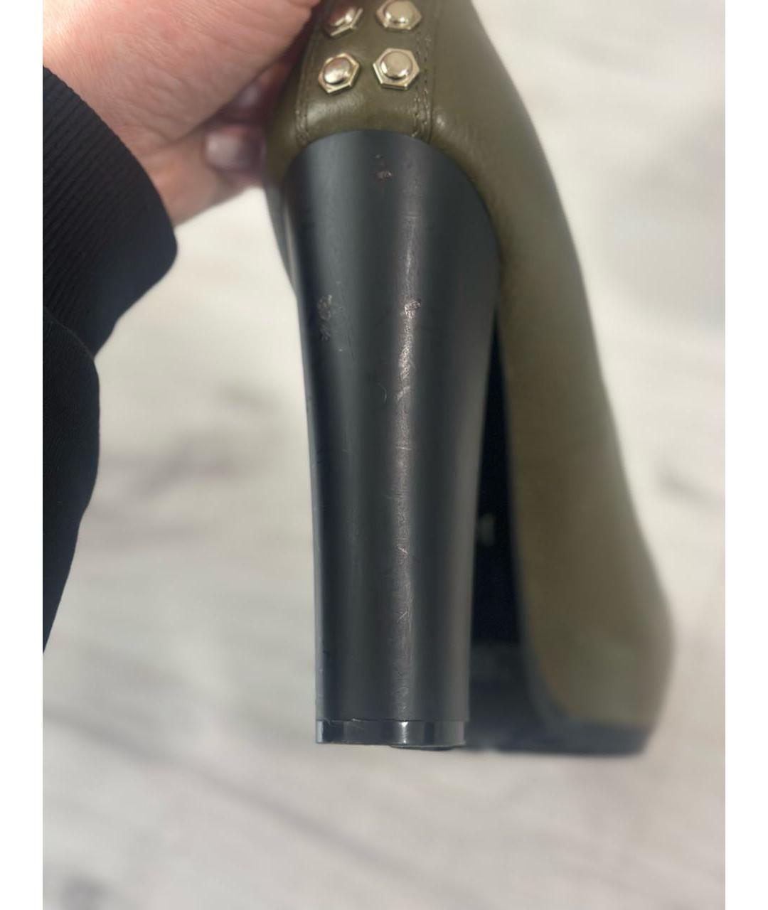 JUST CAVALLI Зеленые кожаные туфли, фото 8