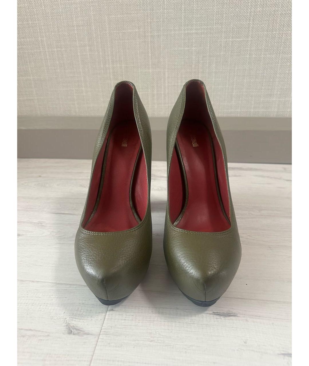 JUST CAVALLI Зеленые кожаные туфли, фото 2