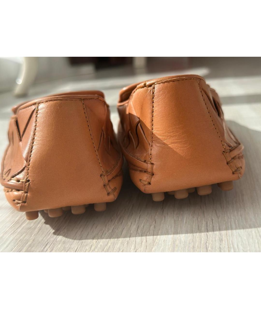 BOTTEGA VENETA Горчичные кожаные лоферы, фото 5