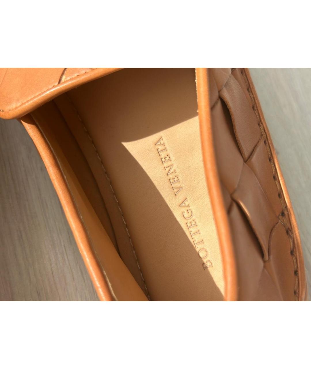 BOTTEGA VENETA Горчичные кожаные лоферы, фото 3