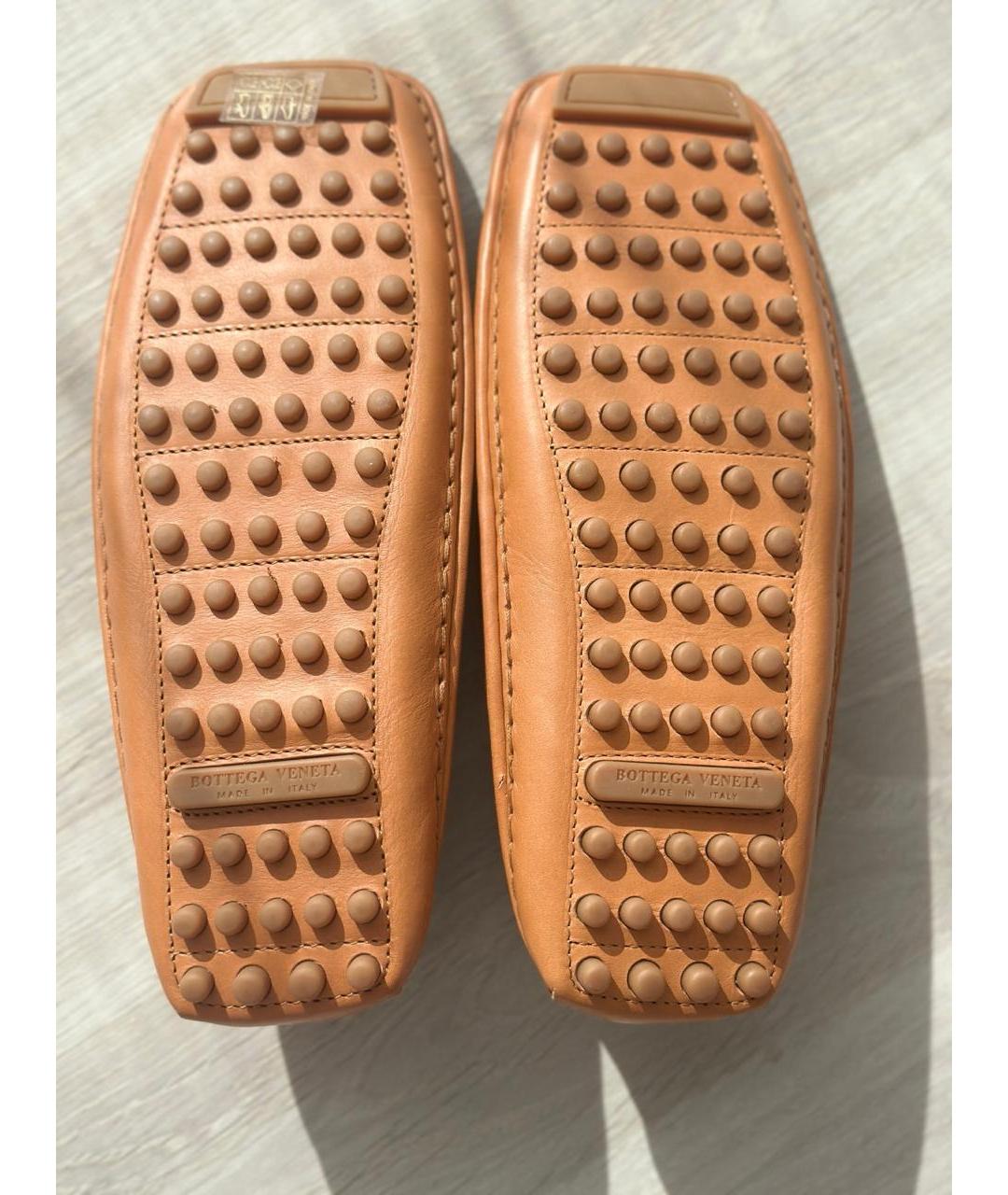 BOTTEGA VENETA Горчичные кожаные лоферы, фото 4