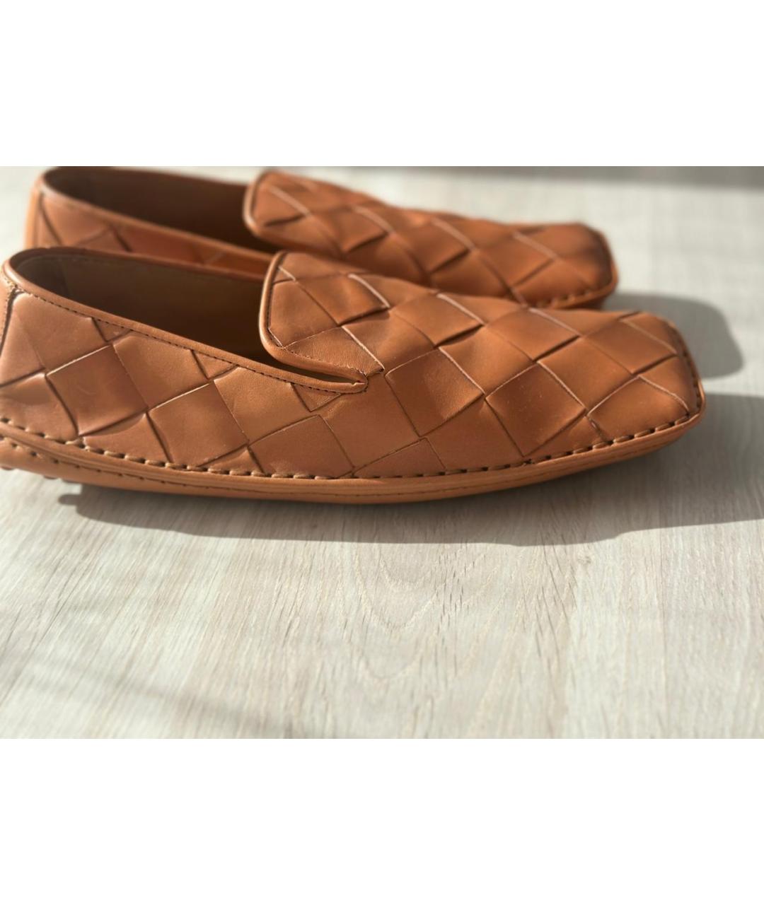 BOTTEGA VENETA Горчичные кожаные лоферы, фото 6