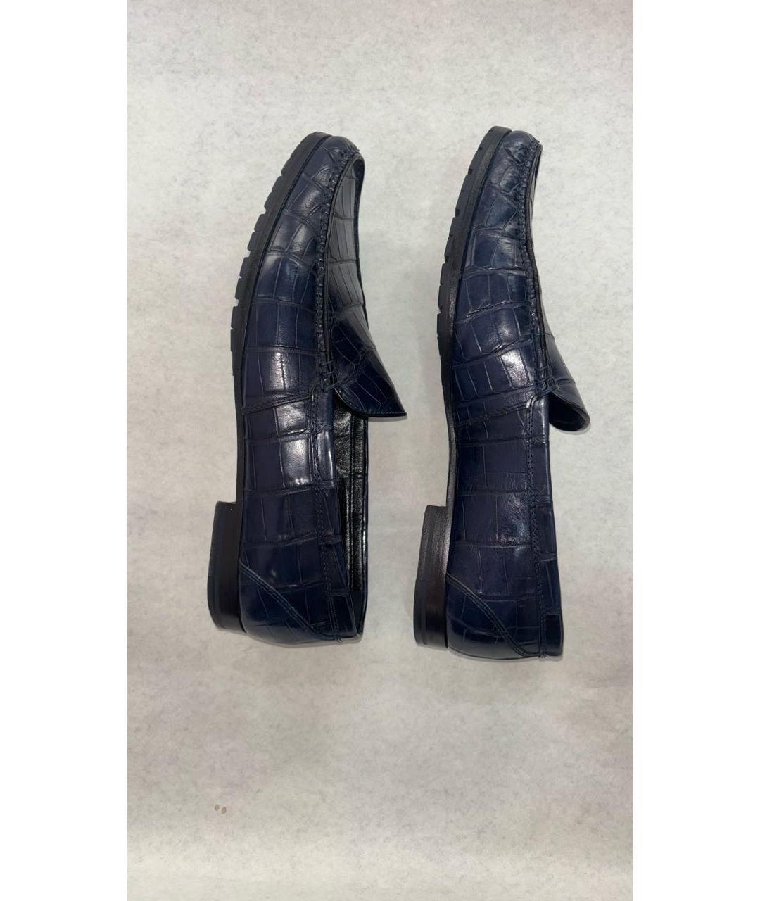 RAVAZZOLO Темно-синие мокасины из экзотической кожи, фото 6