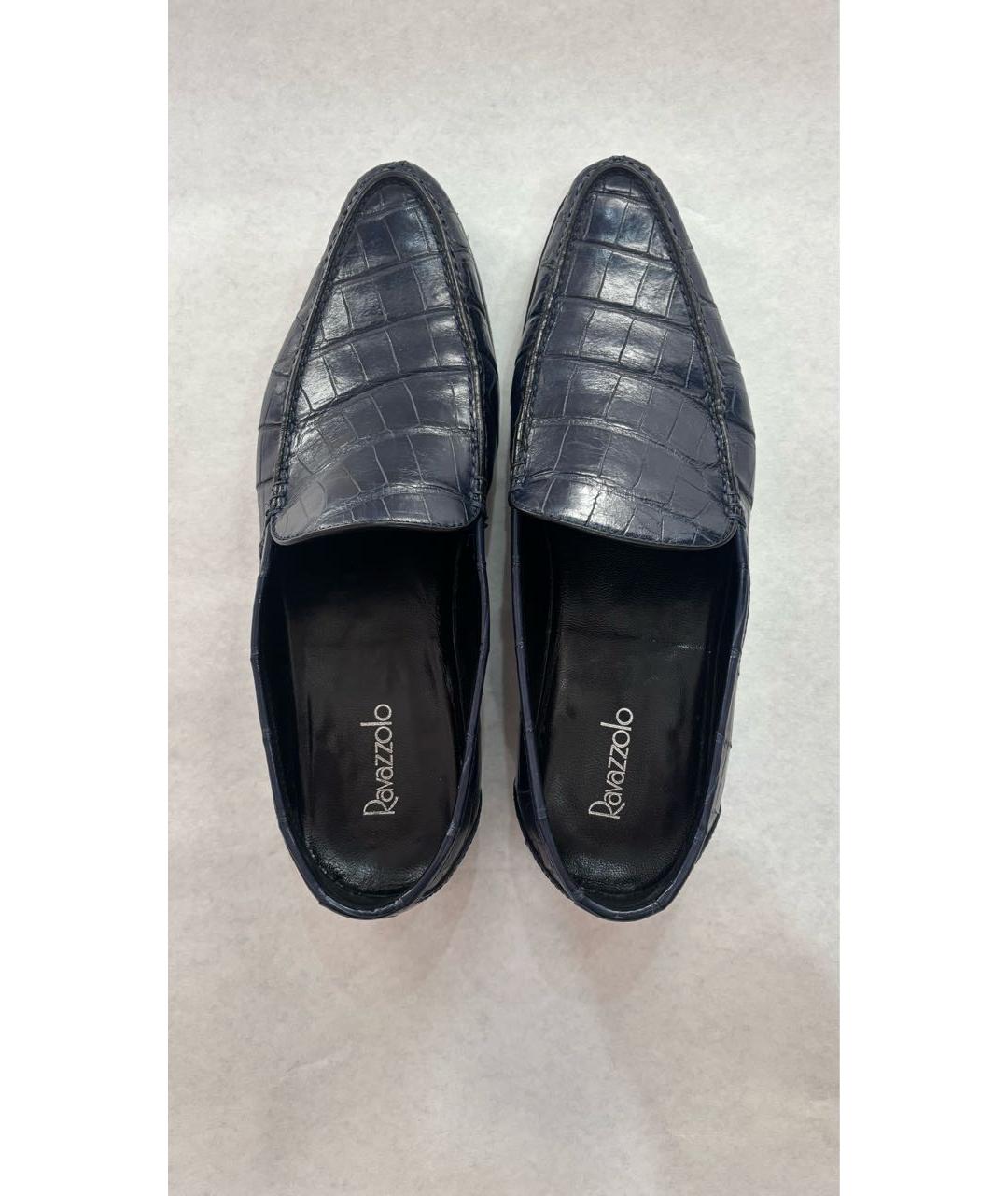 RAVAZZOLO Темно-синие мокасины из экзотической кожи, фото 3