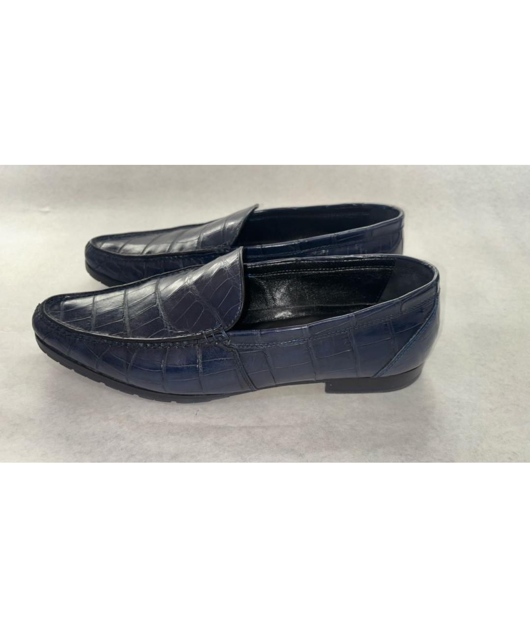 RAVAZZOLO Темно-синие мокасины из экзотической кожи, фото 7