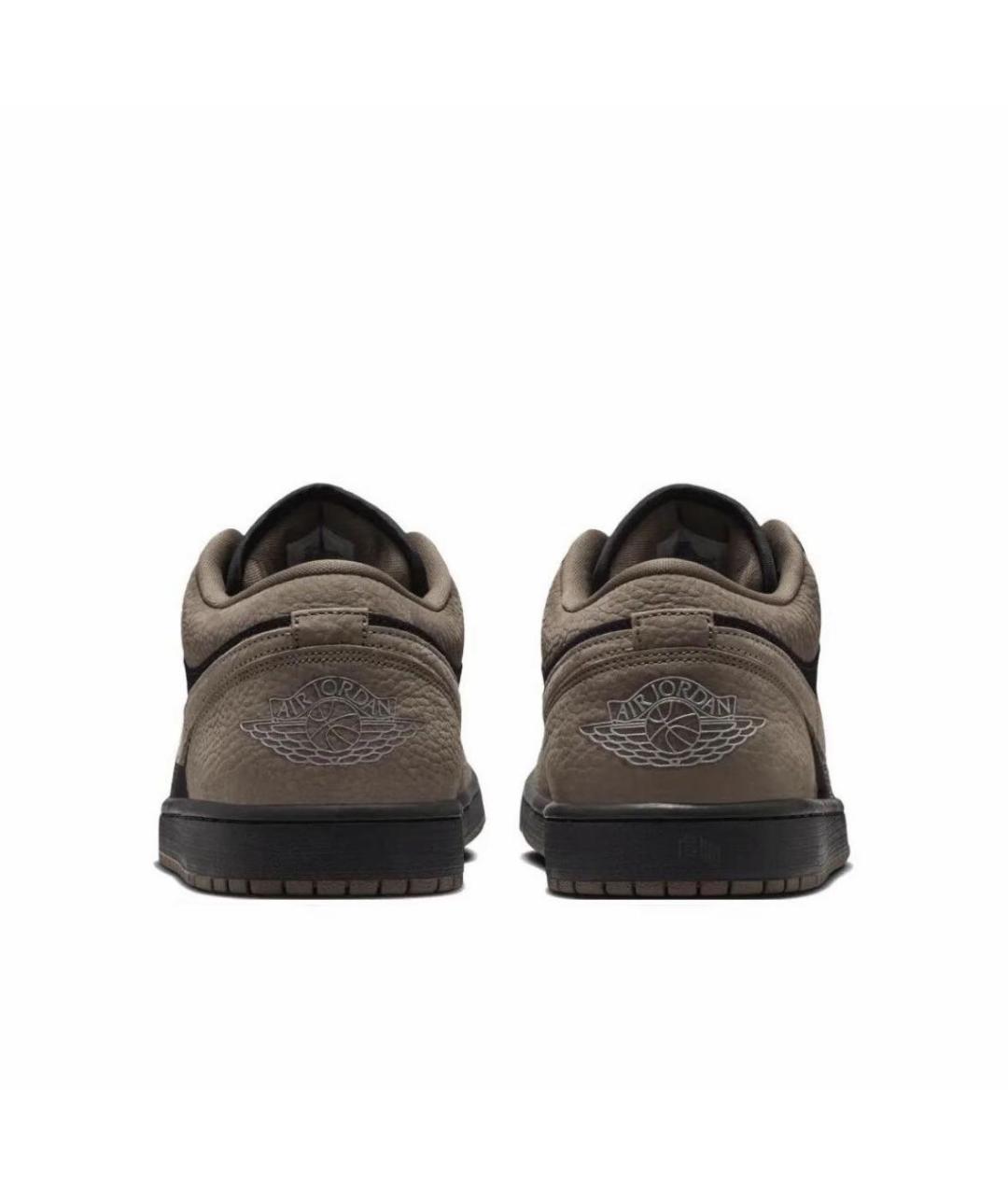 JORDAN Черные кожаные низкие кроссовки / кеды, фото 4