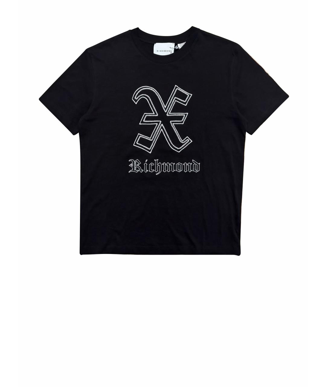 JOHN RICHMOND Черная хлопковая футболка, фото 1