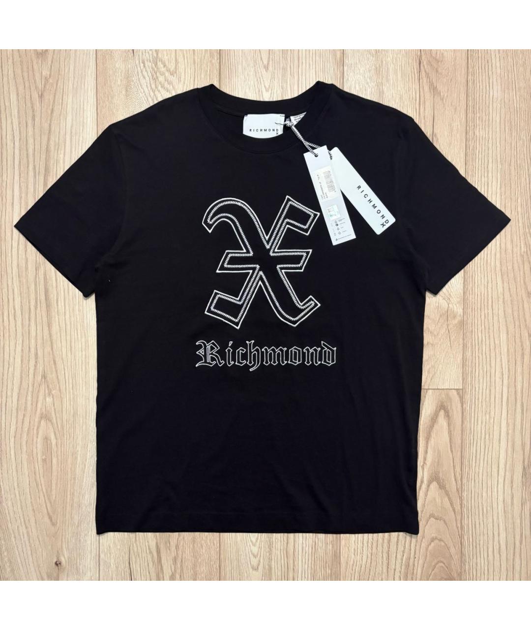 JOHN RICHMOND Черная хлопковая футболка, фото 5