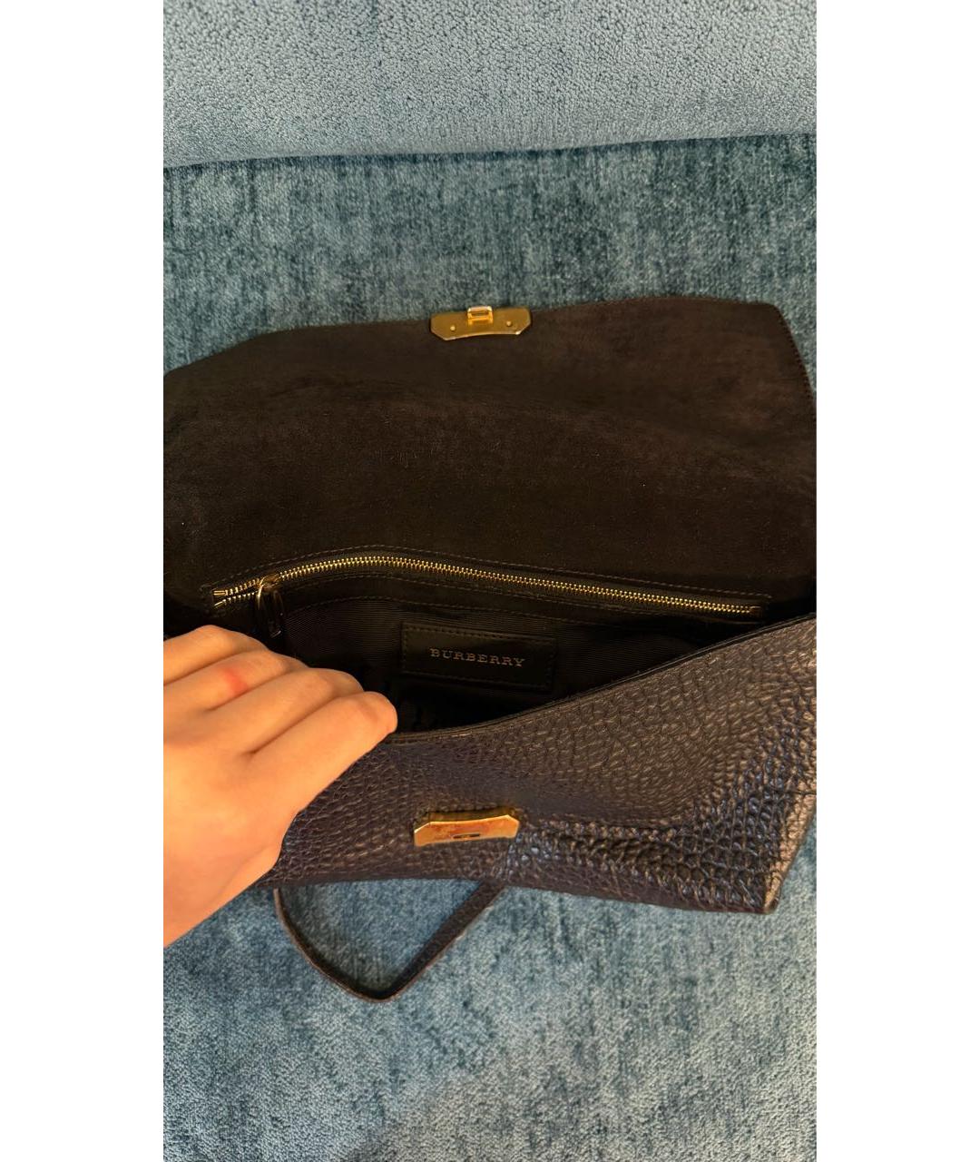 BURBERRY Черная кожаная сумка через плечо, фото 4