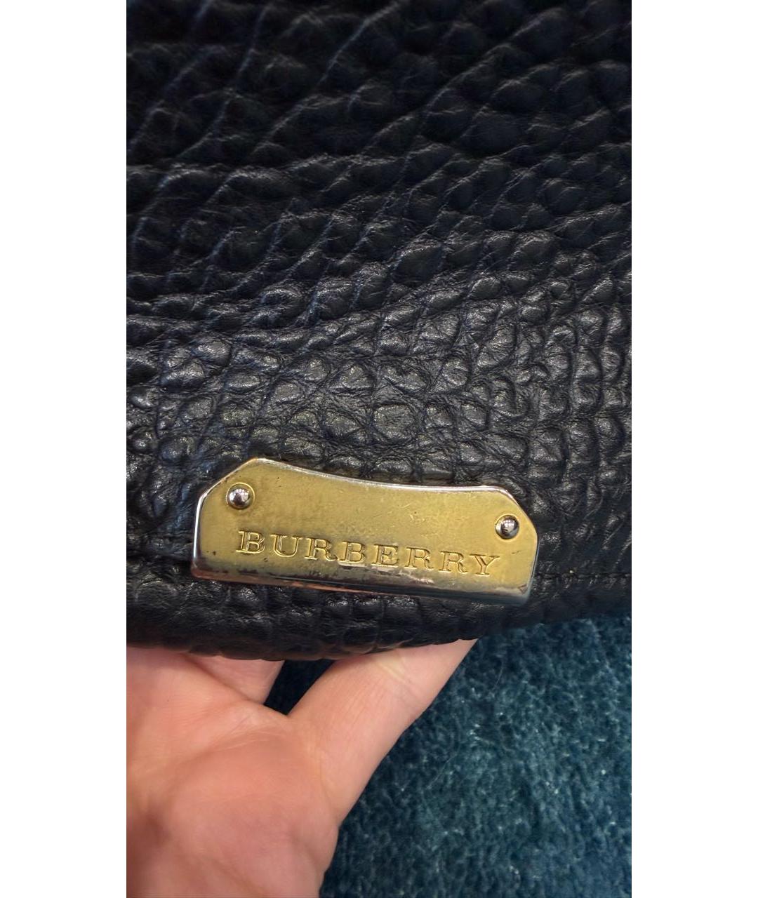 BURBERRY Черная кожаная сумка через плечо, фото 6