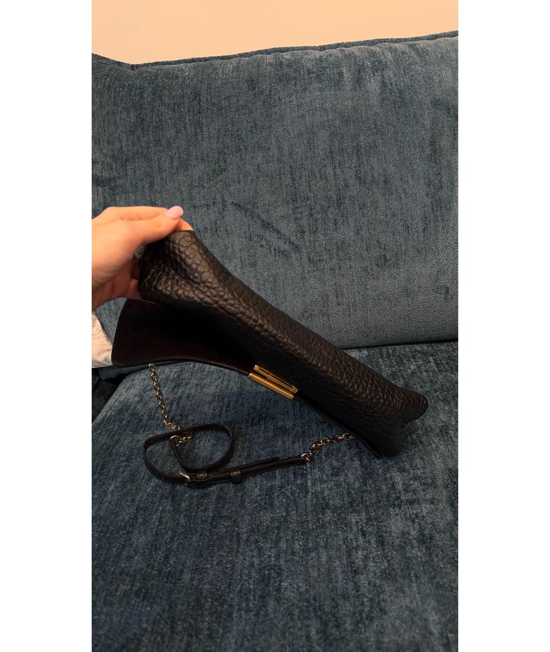 BURBERRY Черная кожаная сумка через плечо, фото 5