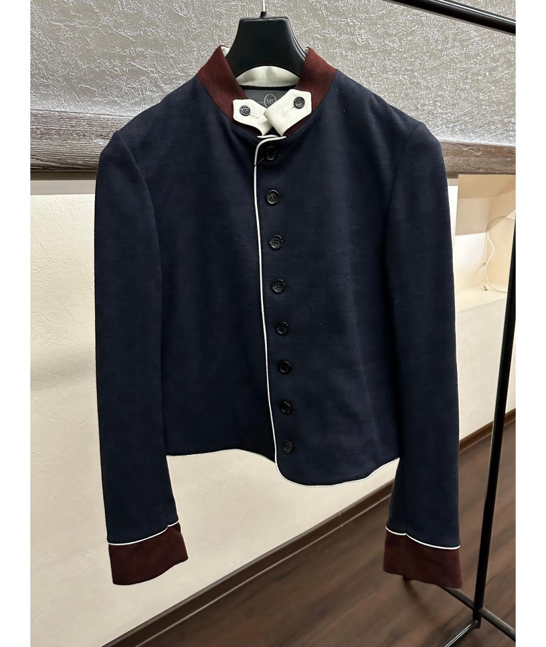 ALEXANDER MCQUEEN Темно-синий шерстяной кардиган, фото 8