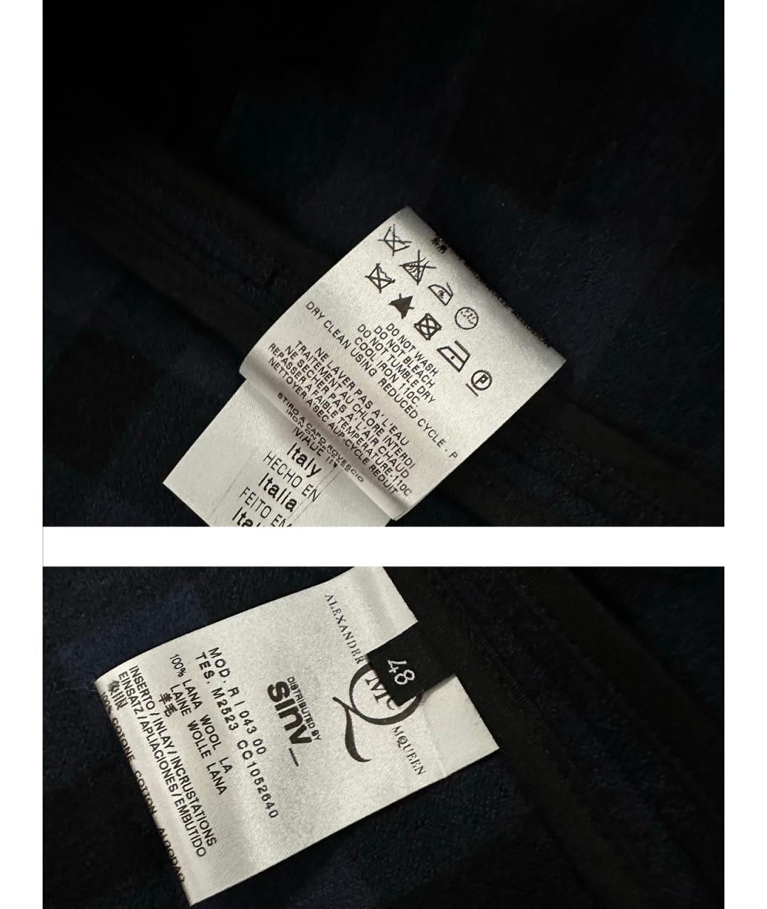 ALEXANDER MCQUEEN Темно-синий шерстяной кардиган, фото 7