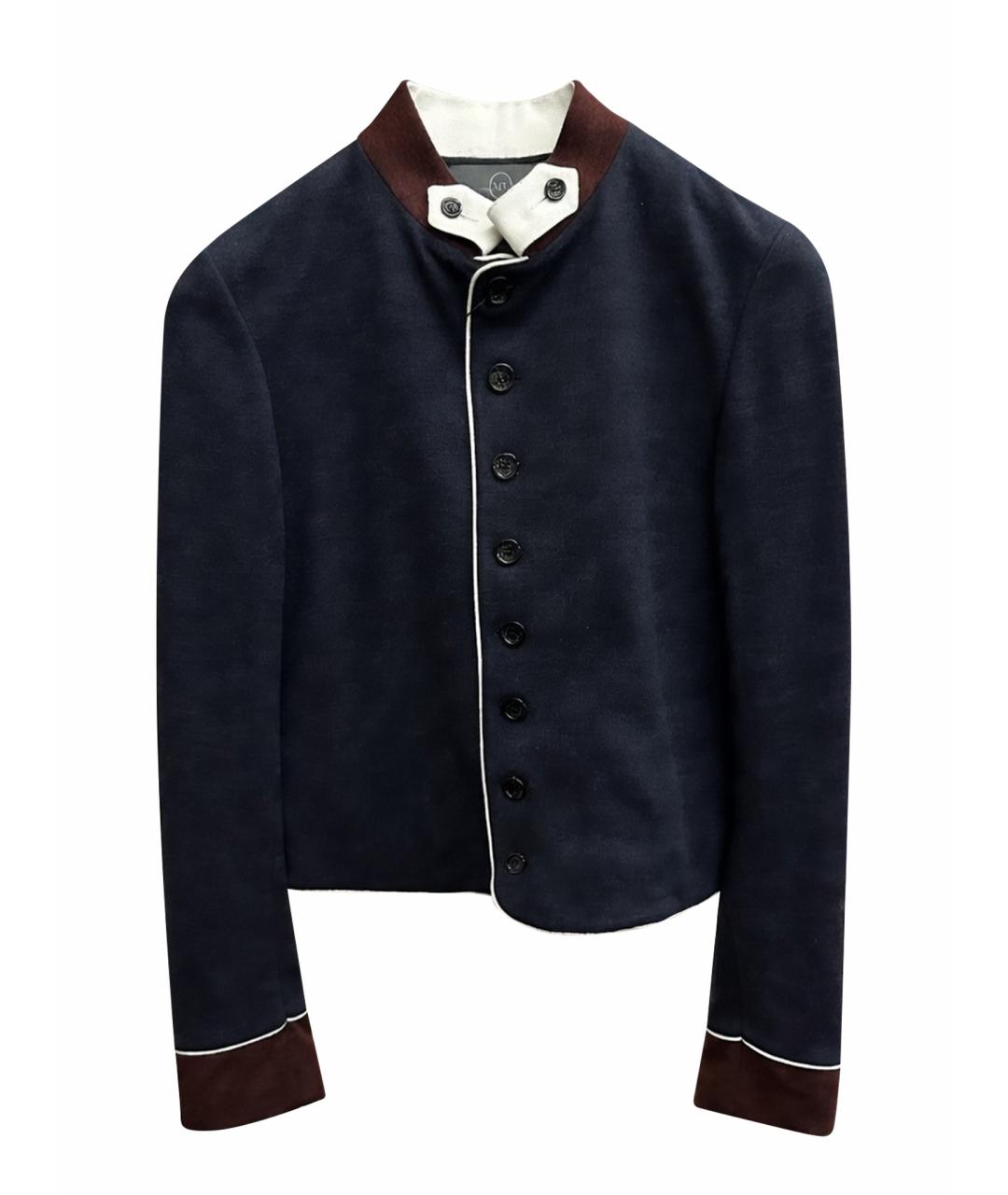 ALEXANDER MCQUEEN Темно-синий шерстяной кардиган, фото 1