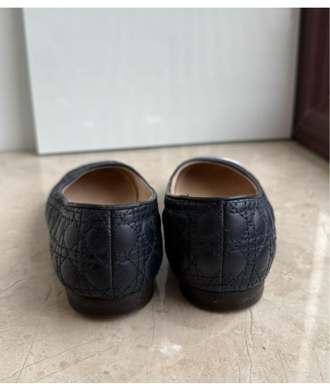 CHRISTIAN DIOR Черные кожаные балетки, фото 4