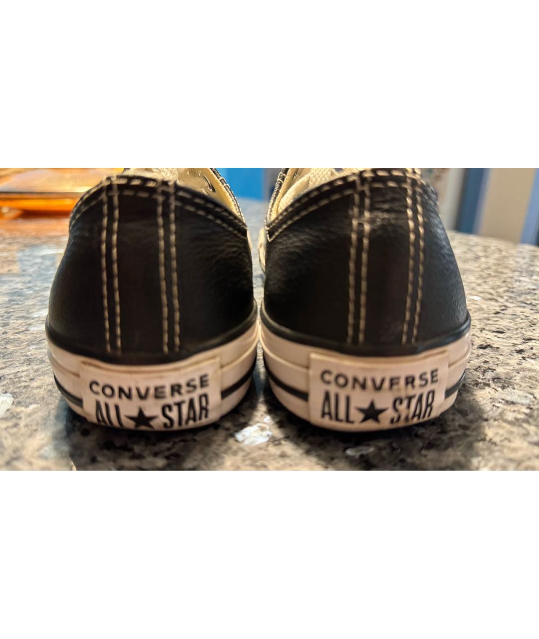 CONVERSE Черные кожаные кеды, фото 4