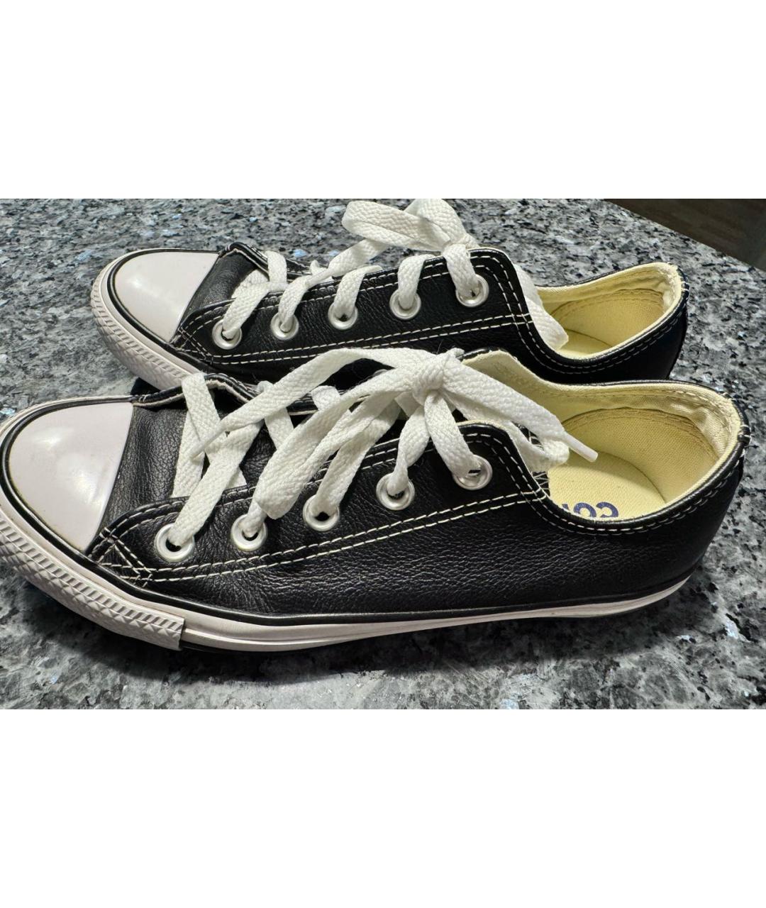 CONVERSE Черные кожаные кеды, фото 3